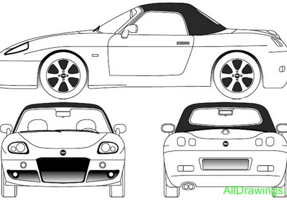 Fiat Barchetta (2004) (Фиат Барчетта (2004)) - чертежи (рисунки) автомобиля